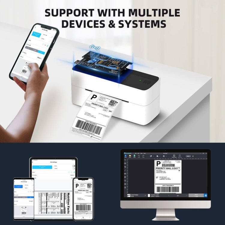 Phomemo PM241-BT Bluetooth Address Label Printer Thermal Shipping Package Label Maker, Size: US(Silver) - free shipping - PMC TechLife - Order now!