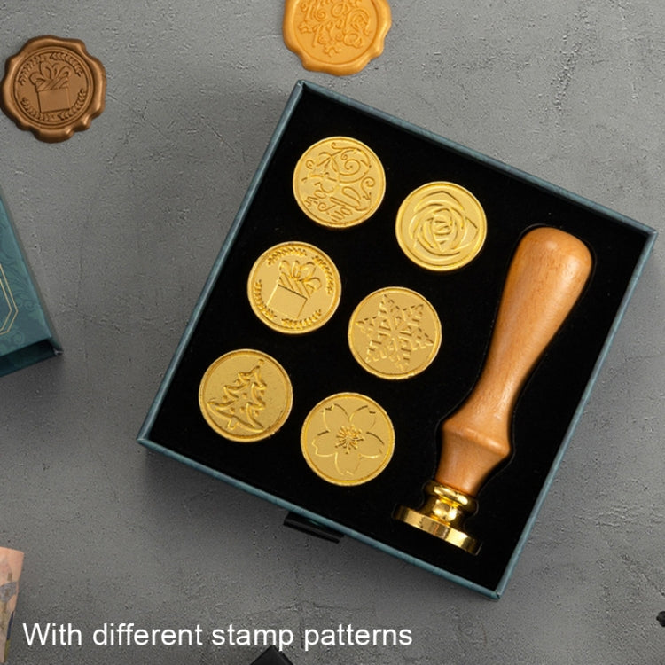 Gift Box Fire Paint Stamp Set Retro Handbook Material Accessories DIY Book Material(Black Box Love) - Gadgets by PMC TechLife | Online Shopping South Africa | PMC TechLife