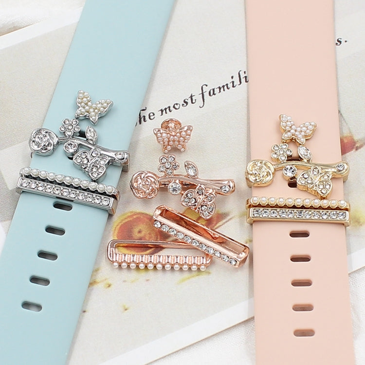 3pcs/Set Smart Watch Silicone Watch Band Decorative Ring Butterfly Buckle Watch Band Decorations(5) - free shipping - PMC TechLife - Order now!
