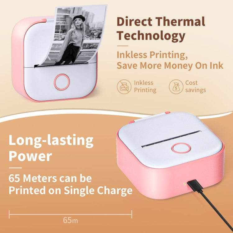 Phomemo T02 Standard Error Mini Pocket Small Portable Bluetooth Phone Photo Label Thermal Printer(White Green) - Photo Printers by Huawei | Online Shopping South Africa | PMC Jewellery | Buy Now Pay Later Mobicred