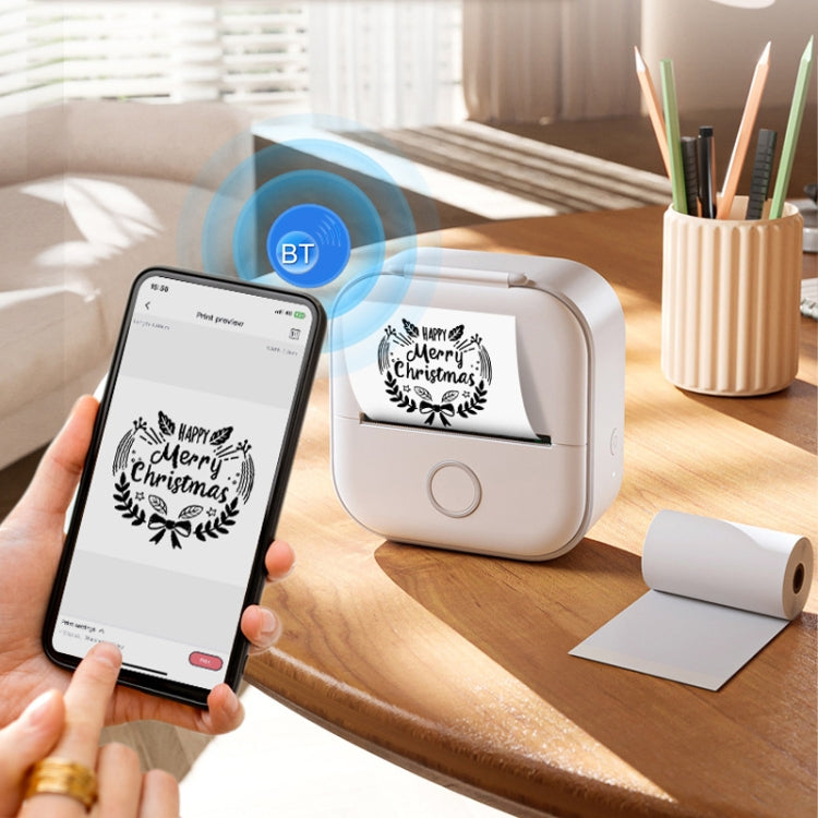 Phomemo T02 Standard Error Mini Pocket Small Portable Bluetooth Phone Photo Label Thermal Printer(White Green) - Photo Printers by Huawei | Online Shopping South Africa | PMC Jewellery | Buy Now Pay Later Mobicred
