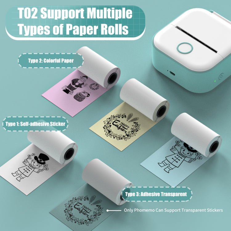 Phomemo T02 Gift Box Phone Bluetooth Mini Printer Photo Thermal Printer Family Student Wrong Question Printer(Green) - free shipping - PMC Jewellery - Order now!