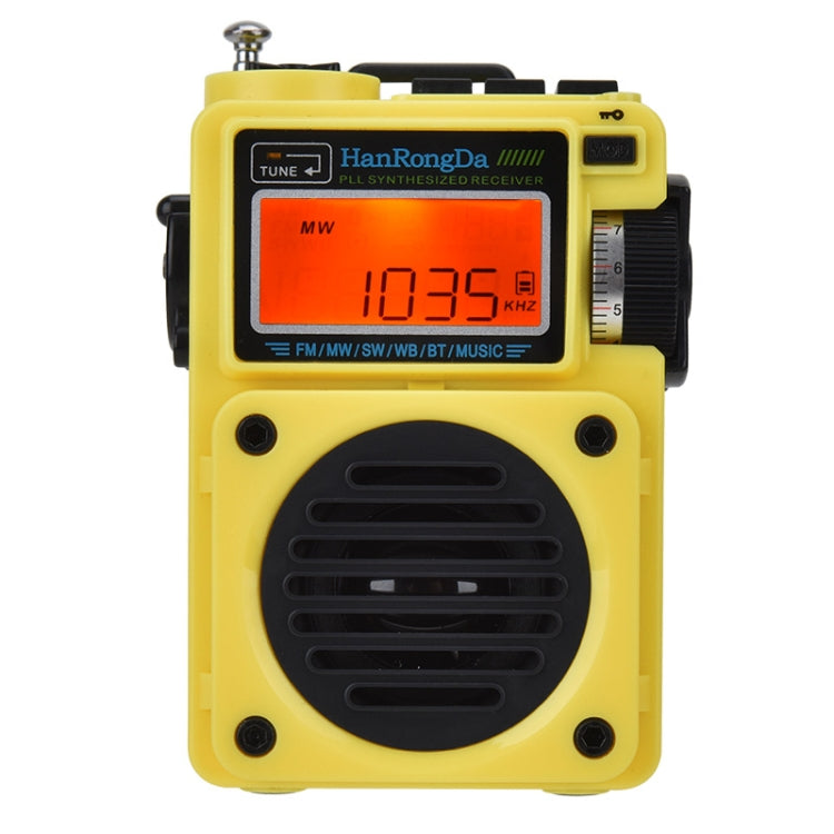HanRongda HRD-701 Portable Full Band Radio Subwoofer Bluetooth TF Card Digital Display Radio(Yellow) - free shipping - PMC Jewellery - Order now!