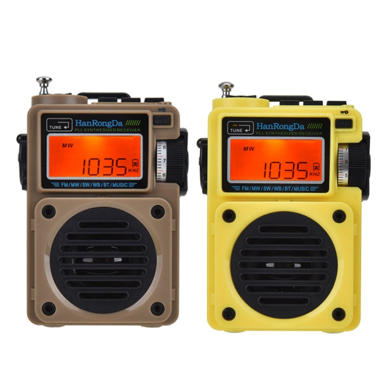 HanRongda HRD-701 Portable Full Band Radio Subwoofer Bluetooth TF Card Digital Display Radio(Yellow) - free shipping - PMC Jewellery - Order now!