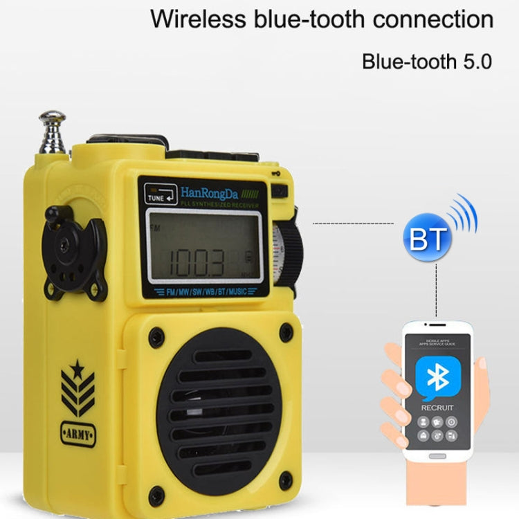 HanRongda HRD-701 Portable Full Band Radio Subwoofer Bluetooth TF Card Digital Display Radio(Khaki) - free shipping - PMC Jewellery - Order now!