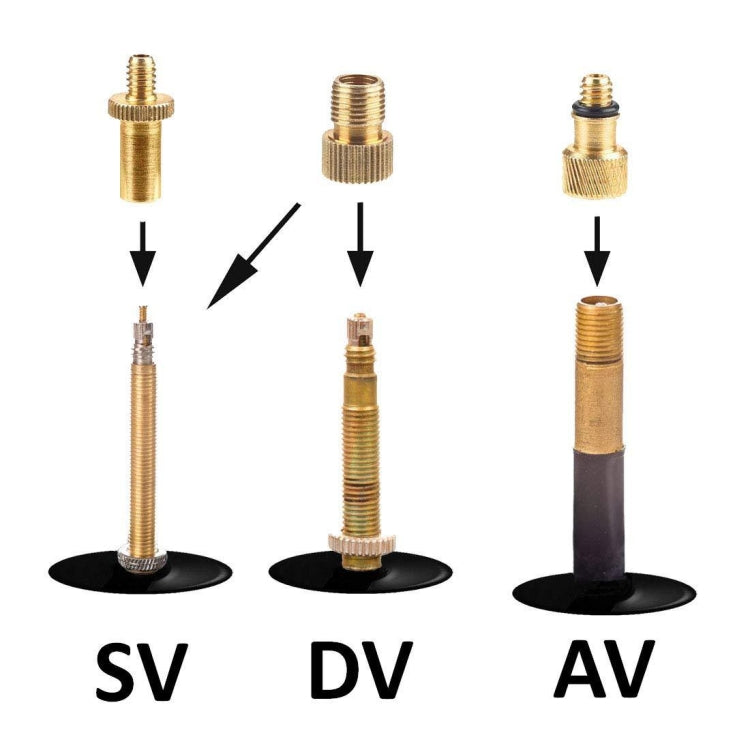 3sets 4 in 1 SV/AV/DV Bicycle Valve Adapter Set Bike Ball Pump Accessories - Tire Valve Caps by PMc TechLife | Online Shopping South Africa | PMc TechLife | Buy Now Pay Later Mobicred