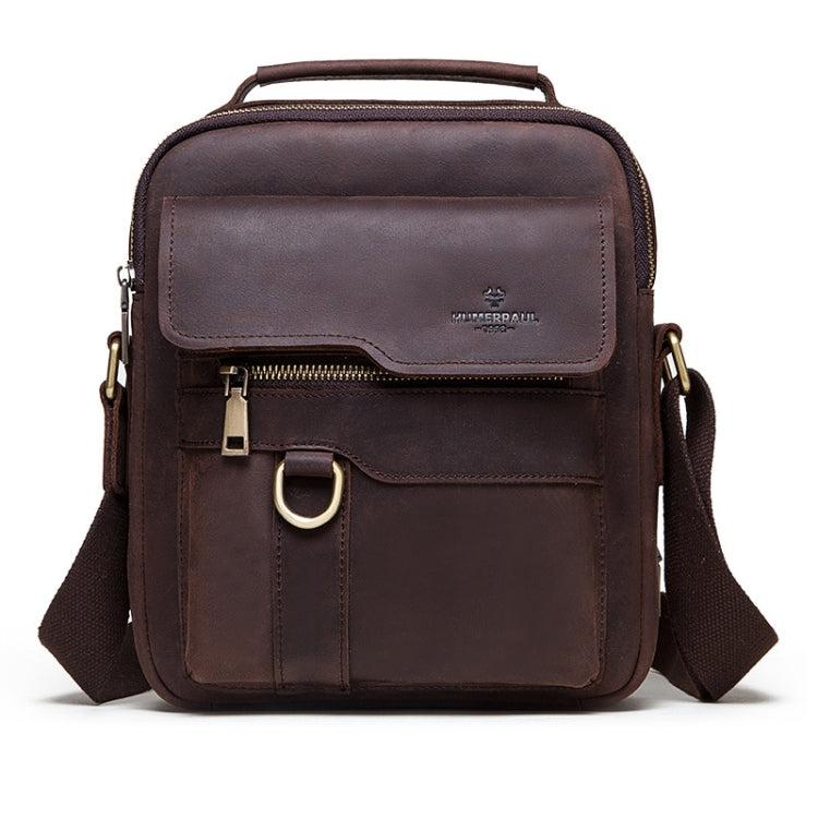 HUMERPAUL Men Leather Cross-Body Bag Shoulder Bag(Brown) - Single-shoulder Bags by HUMERPAUL | Online Shopping South Africa | PMC TechLife | Buy Now Pay Later Mobicred