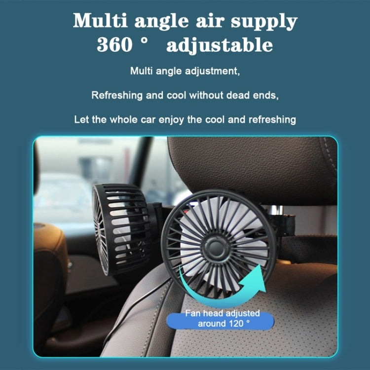 12V/24V Car Rear Seat Back USB Interface Powerful Double-headed Fan(F4207) - Heating & Fans by PMC TechLife | Online Shopping South Africa | PMC TechLife | Buy Now Pay Later Mobicred