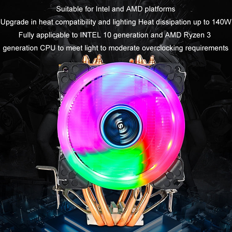 EVESKY 600 Desktop Computer 4 Copper Tube Mute CPU Cooling Fan, Color: Color Three Fans - free shipping - PMC Jewellery - Order now!