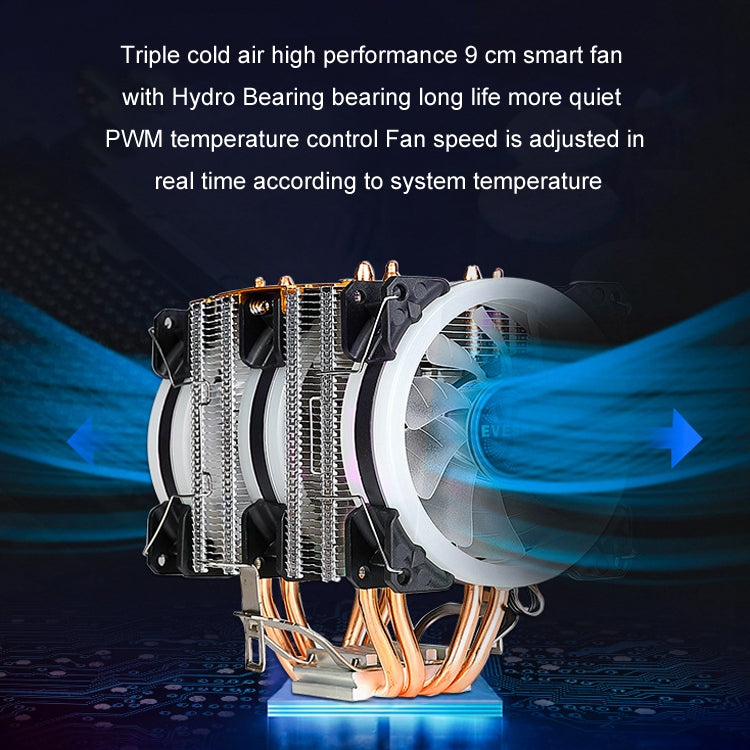 EVESKY 600 Desktop Computer 4 Copper Tube Mute CPU Cooling Fan, Color: Color Single Fan - free shipping - PMC Jewellery - Order now!