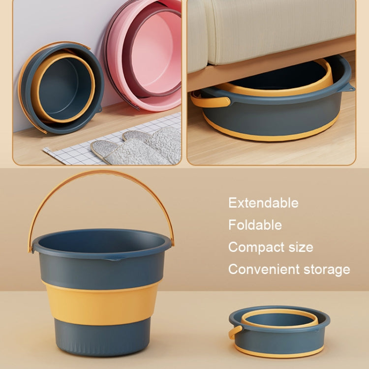 Large 17L Folding Thickened Portable Plastic Bucket Outdoor Fishing Barrel Car Travel Wash Barrel(Light Green) - Kettles by PMC TechLife | Online Shopping South Africa | PMC TechLife