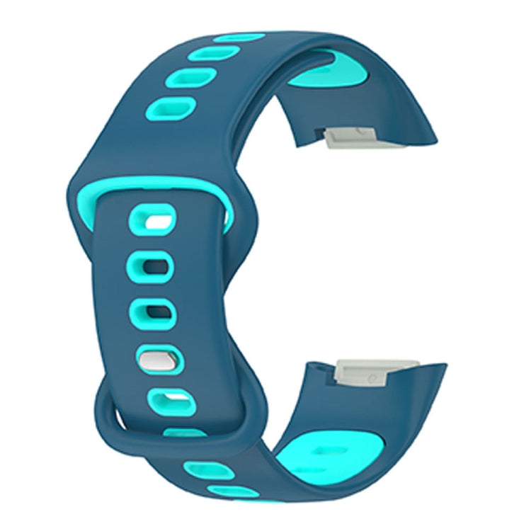 For Fitbit Charge 5 Smart Watch Sports Waterproof Two-Color Silicone Band(Blue Water Duck) - Watch Bands by PMC TechLife | Online Shopping South Africa | PMC TechLife | Buy Now Pay Later Mobicred