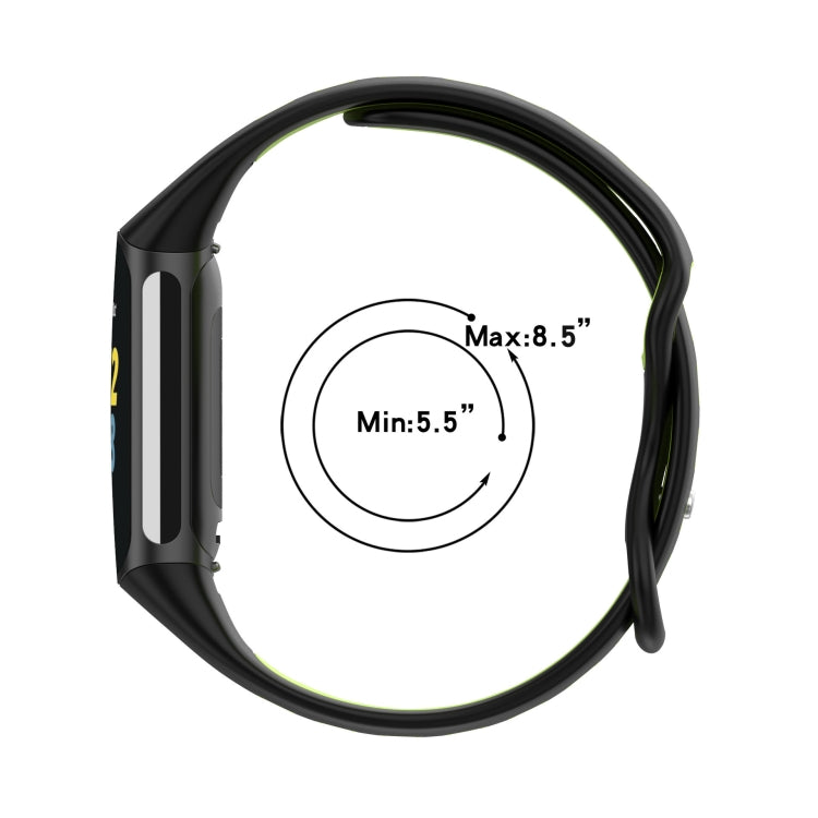 For Fitbit Charge 5 Smart Watch Sports Waterproof Two-Color Silicone Band(Blue White) - Watch Bands by PMC TechLife | Online Shopping South Africa | PMC TechLife | Buy Now Pay Later Mobicred