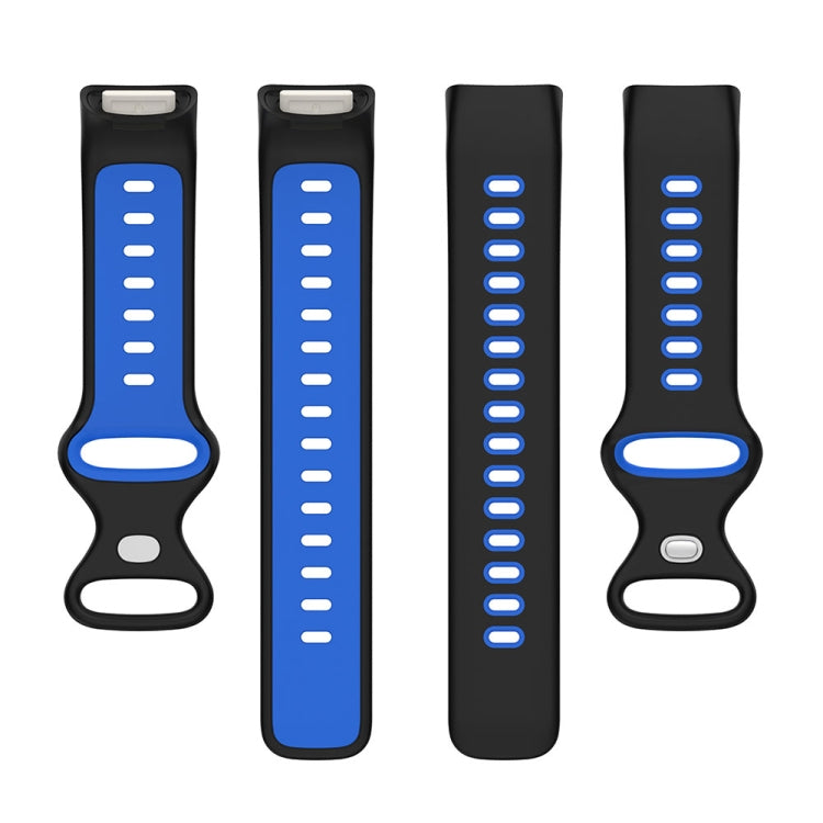 For Fitbit Charge 5 Smart Watch Sports Waterproof Two-Color Silicone Band(Blue White) - Watch Bands by PMC TechLife | Online Shopping South Africa | PMC TechLife | Buy Now Pay Later Mobicred