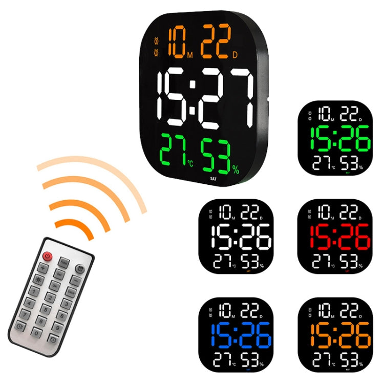 13-Inch LED Acrylic Electronic Clock Large-Screen Square Wall Clock With Timing Temperature Humidity(6632 White Blue) - free shipping - PMc TechLife - Order now!