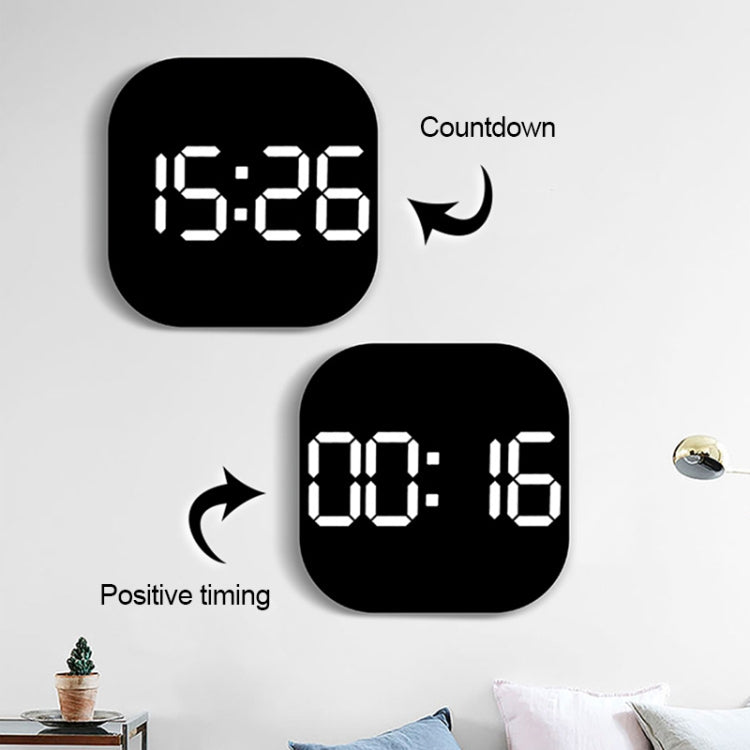 13-Inch LED Acrylic Electronic Clock Large-Screen Square Wall Clock With Timing Temperature Humidity(6632 White Blue) - free shipping - PMc TechLife - Order now!