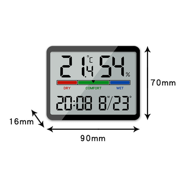 Magnetic LCD Digital Aalarm Clock Large Screen With Temperature Humidity Display(9905 White) - Alarm Clocks by PMc TechLife | Online Shopping South Africa | PMc TechLife | Buy Now Pay Later Mobicred