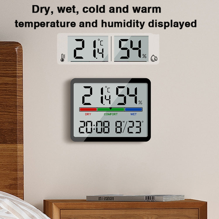 Magnetic LCD Digital Aalarm Clock Large Screen With Temperature Humidity Display(9905 White) - Alarm Clocks by PMc TechLife | Online Shopping South Africa | PMc TechLife | Buy Now Pay Later Mobicred