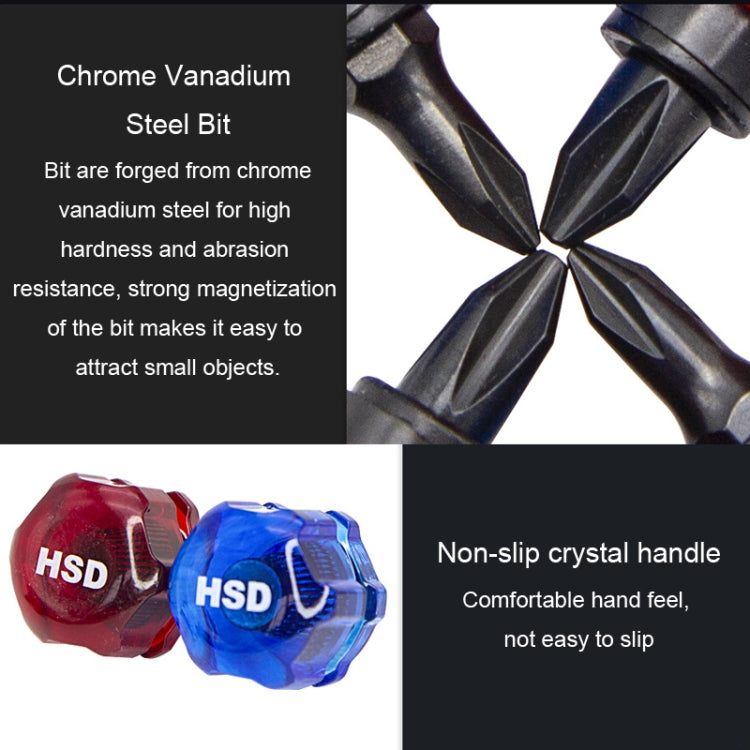 HSD HS-206 Portable Short Handle Phillips And Straight 2 In 1 Screwdriver With Magnetism - free shipping - PMc TechLife - Order now!