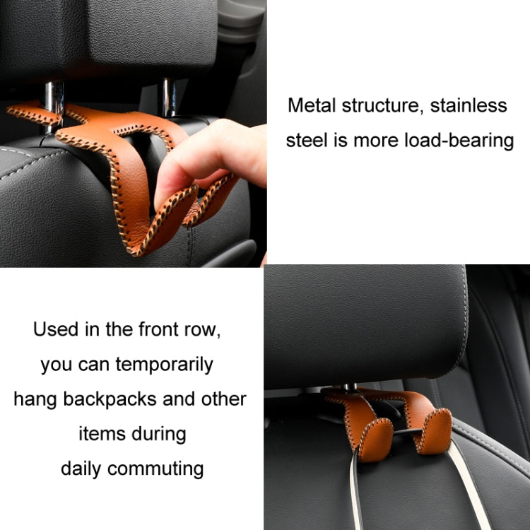 Car Double Hook Stainless Steel Rear Headrest Mobile Phone Holder(Black) - Auto Fastener & Clips by PMC TechLife | Online Shopping South Africa | PMC TechLife | Buy Now Pay Later Mobicred
