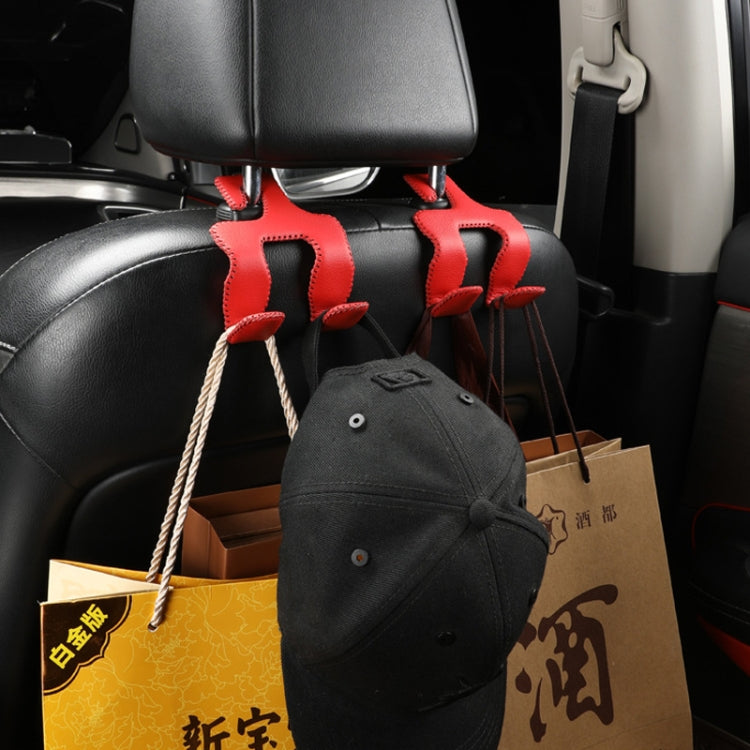 Car Double Hook Stainless Steel Rear Headrest Mobile Phone Holder(Beige) - free shipping - PMC TechLife - Order now!