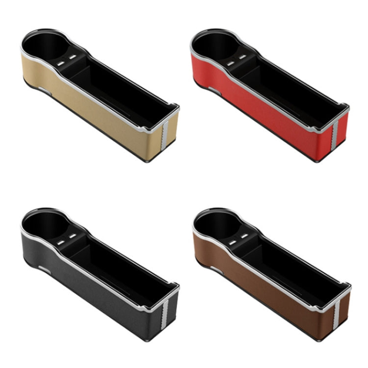 Car Seat Gap Storage Box Multifunctional Mobile Phone USB Charger, Color: QC3.0 Brown - free shipping - PMC TechLife - Order now!