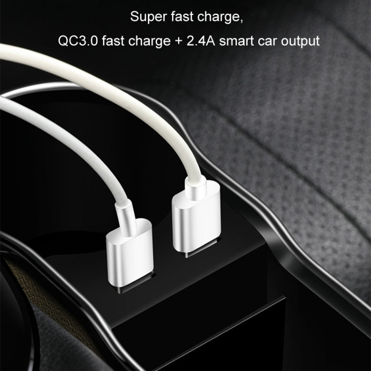 Car Seat Gap Storage Box Multifunctional Mobile Phone USB Charger, Color: QC3.0 Black - Stowing Tidying by PMC TechLife | Online Shopping South Africa | PMC TechLife | Buy Now Pay Later Mobicred