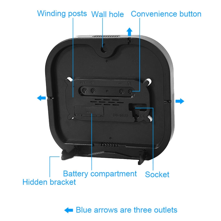 6633 LED Screen Digital Display Timing Desktop Alarm Clock Living Room Hanging Clock(Orange Light) - Wall Clock by PMc TechLife | Online Shopping South Africa | PMc TechLife | Buy Now Pay Later Mobicred