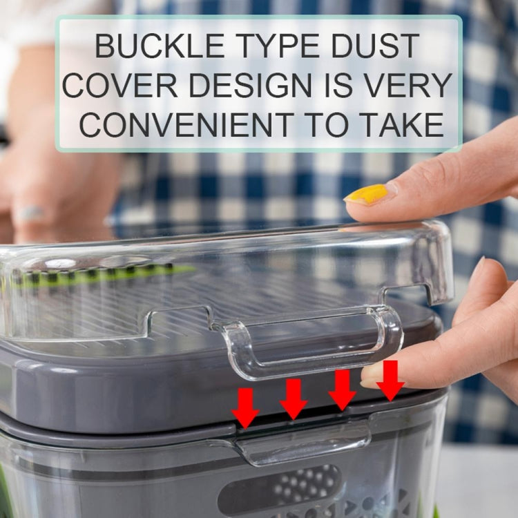 22 in 1 Multifunctional Food Chopper Grater Onion Dicer Veggie Cutter with 13 Stainless Steel Blades(Grey) - Cutter & Peeler by PMC TechLife | Online Shopping South Africa | PMC TechLife | Buy Now Pay Later Mobicred