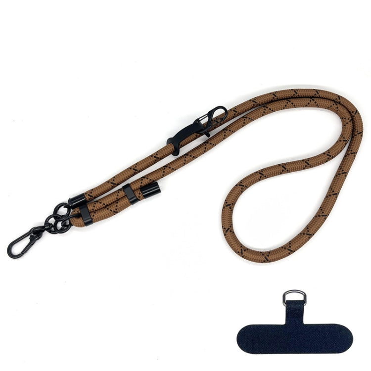 10mm Thick Rope Mobile Phone Anti-Lost Adjustable Lanyard Spacer(Dark Coffee Black Pattern) - Lanyards & Wrist Straps by PMc TechLife | Online Shopping South Africa | PMc TechLife | Buy Now Pay Later Mobicred