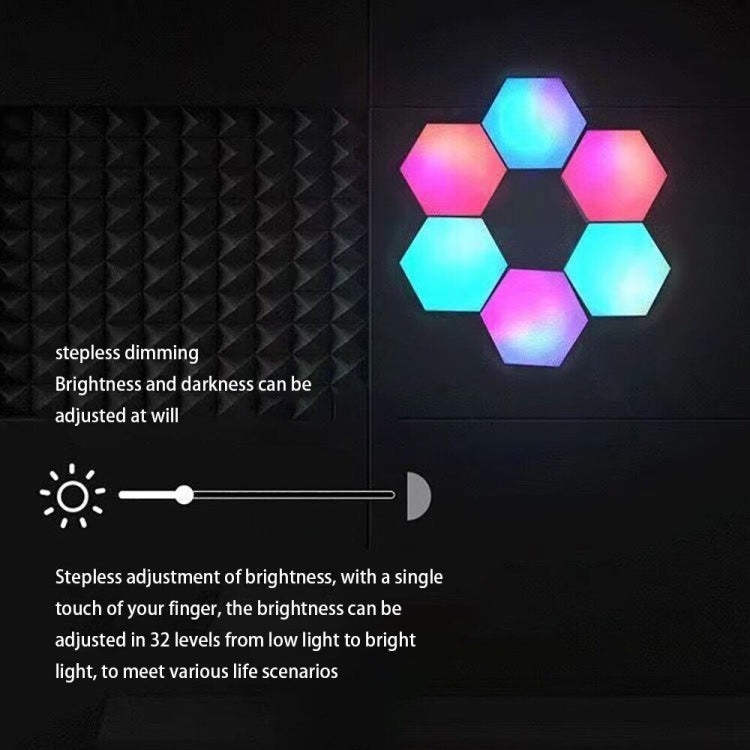 10pcs/set RGB Symphony Hexagon Lights DIY Bedside Ambient Wall Lamp Smart Honeycomb Light(WIFI-APP) - Novelty Lighting by PMC TechLife | Online Shopping South Africa | PMC TechLife | Buy Now Pay Later Mobicred