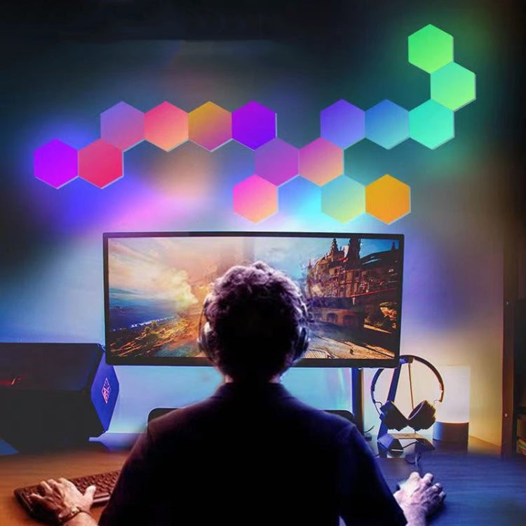 10pcs/set RGB Symphony Hexagon Lights DIY Bedside Ambient Wall Lamp Smart Honeycomb Light(WIFI-APP) - Novelty Lighting by PMC TechLife | Online Shopping South Africa | PMC TechLife | Buy Now Pay Later Mobicred
