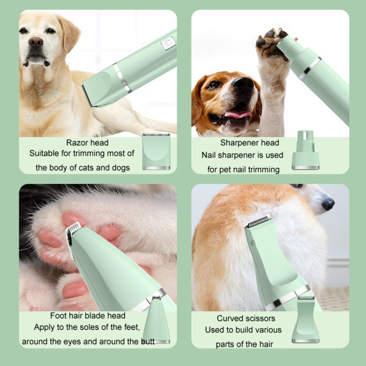 Pet Shaver Cat Dog Paw Hair Clipper Electric Fader, Color: 4 in 1 Green - Electric Clipper by PMC TechLife | Online Shopping South Africa | PMC TechLife