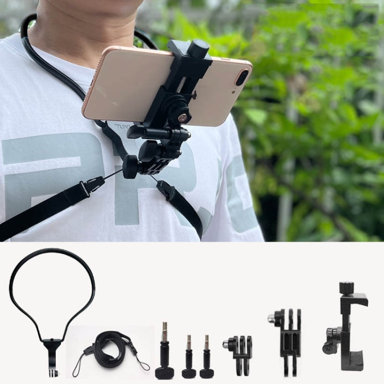 TUYU Camera Neck Holder Mobile Phone Chest Strap Mount  For Video Shooting//POV, Spec: With Phone Clip (Black) - Stand by PMC TechLife | Online Shopping South Africa | PMC TechLife | Buy Now Pay Later Mobicred