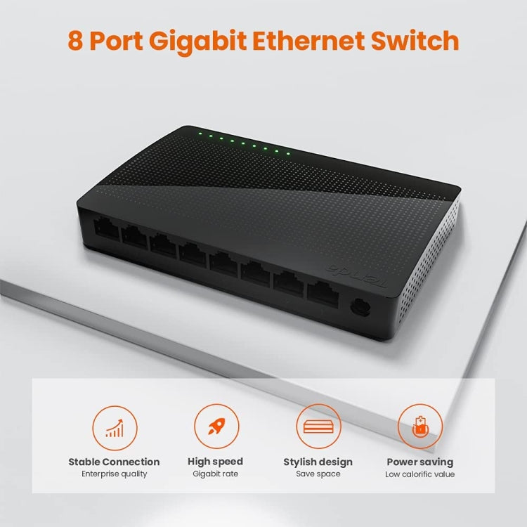 Tenda SG108 100/1000M Desktop Network Switch 8 Port Gigabit Desktop Switch Ethernet Switch LAN Hub(UK Plug) - free shipping - PMC Jewellery - Order now!