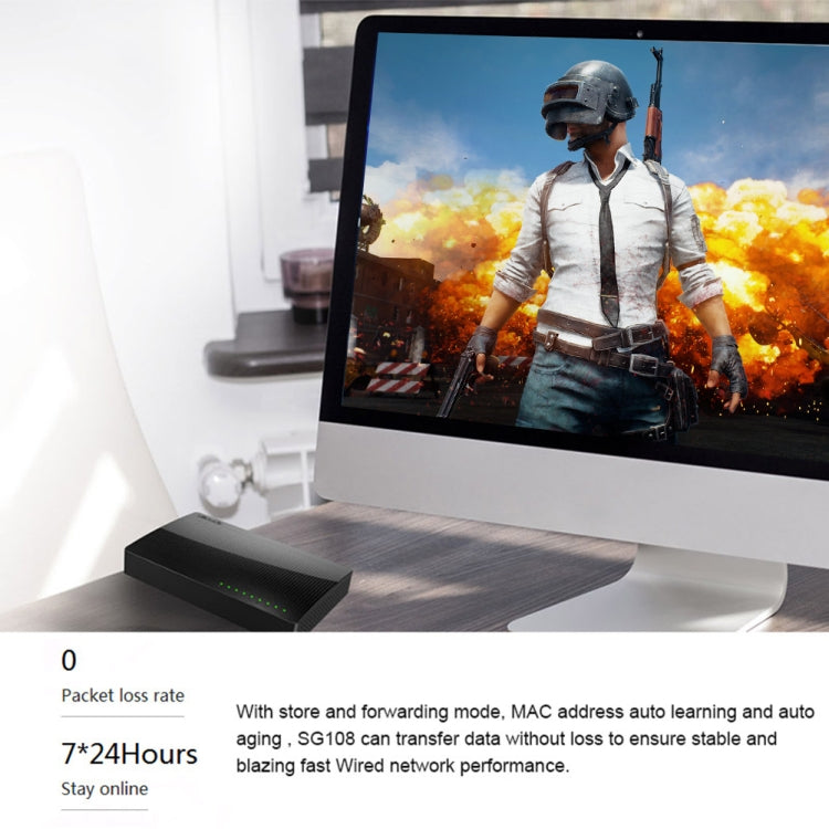 Tenda SG108 100/1000M Desktop Network Switch 8 Port Gigabit Desktop Switch Ethernet Switch LAN Hub(US Plug) - free shipping - PMC Jewellery - Order now!