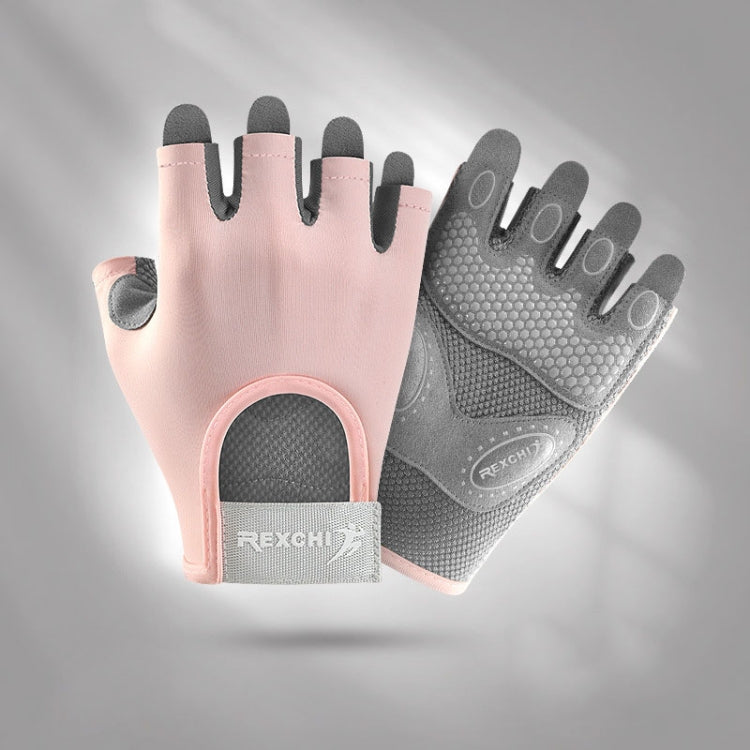 Yoga Sports Gloves Non-slip Shock-absorbing Half-finger Anti-cocoon Gloves, Size: S(Sakura Pink) - Safety Gloves by PMC TechLife | Online Shopping South Africa | PMC TechLife | Buy Now Pay Later Mobicred