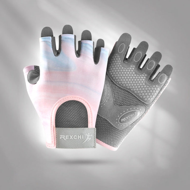 Yoga Sports Gloves Non-slip Shock-absorbing Half-finger Anti-cocoon Gloves, Size: M(Streamer Pink) - Safety Gloves by PMC TechLife | Online Shopping South Africa | PMC TechLife | Buy Now Pay Later Mobicred