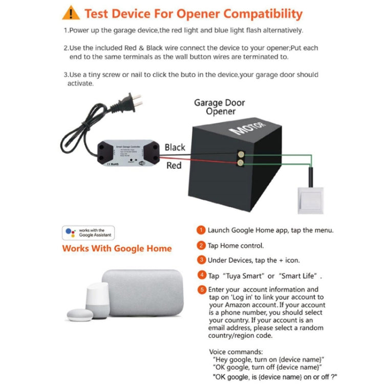 Tuya APP Remote Control WIFI Smart Garage Door Controller, Specification: UK Plug - free shipping - PMC Jewellery - Order now!