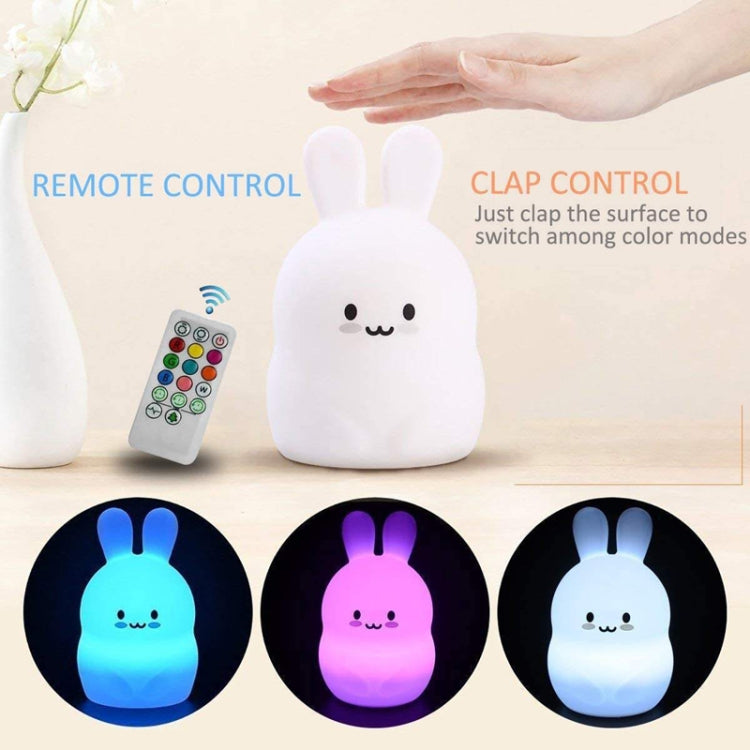 Rabbit Silicone Pat Night Light Children Gift Color Changing Lamp, Specification: Charging Remote Control - Night Lights by PMc TechLife | Online Shopping South Africa | PMc TechLife | Buy Now Pay Later Mobicred