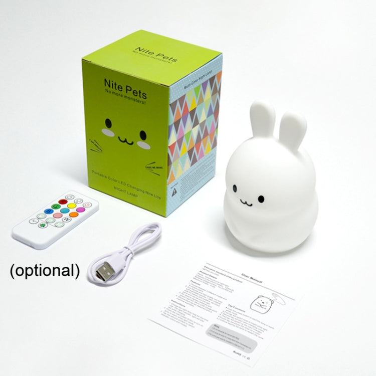 Rabbit Silicone Pat Night Light Children Gift Color Changing Lamp, Specification: Charging Remote Control - Night Lights by PMc TechLife | Online Shopping South Africa | PMc TechLife | Buy Now Pay Later Mobicred