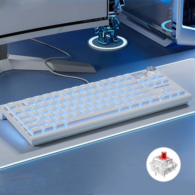 LANGTU LT84 Mechanical Luminous Keyboard, Style: Wired Single-mode Red Shaft (White) - free shipping - PMC Jewellery - Order now!