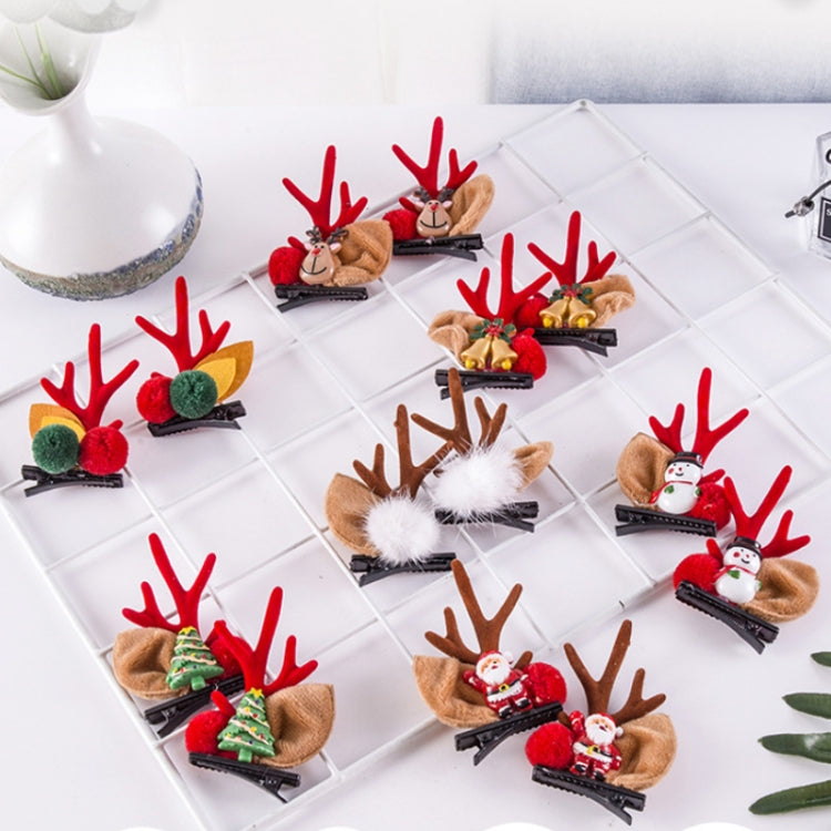 1pair Christmas Hair Accessories Cute Hairpins For Children, Color: Coffee Antler Mink Fur - Christmas Wearable Decoration by PMC TechLife | Online Shopping South Africa | PMC TechLife | Buy Now Pay Later Mobicred