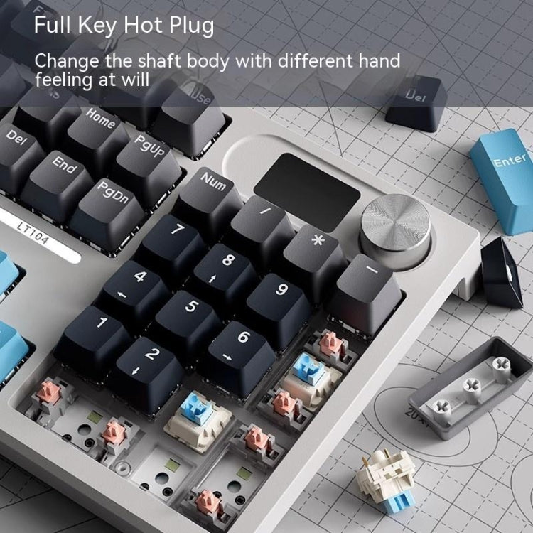 LANGTU LT104 Mechanical Keyboard Backlight Display Flexible DIY Keyboard, Style: Wired Single Mode Gold Axis (White) - free shipping - PMC Jewellery - Order now!