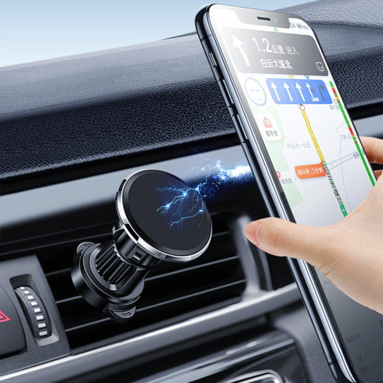 Aluminum Alloy Rotatable Magnetic Car Air Outlet Mobile Phone Holder(Silver) - Car Holders by PMC TechLife | Online Shopping South Africa | PMC TechLife | Buy Now Pay Later Mobicred