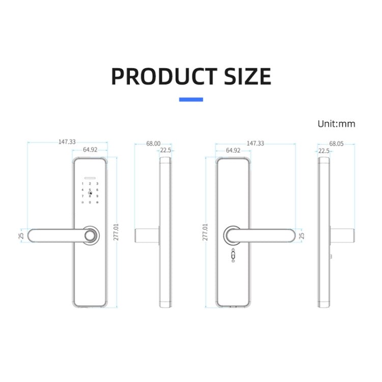C91 Tuya Smart WiFi Password Fingerprint Electronic Door Lock(Bronze) - Door Lock by PMc TechLife | Online Shopping South Africa | PMc TechLife | Buy Now Pay Later Mobicred