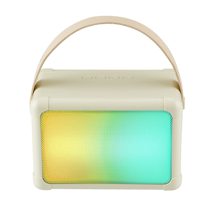 Portable RGB Lighting Effect Bluetooth Speaker Home Mini Karaoke Audio, Style: Speaker(Beige) - Microphone by PMC TechLife | Online Shopping South Africa | PMC TechLife | Buy Now Pay Later Mobicred