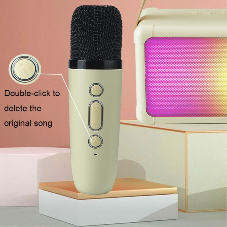 Portable RGB Lighting Effect Bluetooth Speaker Home Mini Karaoke Audio, Style: Single Microphone+Speaker(Beige) - Microphone by PMC TechLife | Online Shopping South Africa | PMC TechLife | Buy Now Pay Later Mobicred