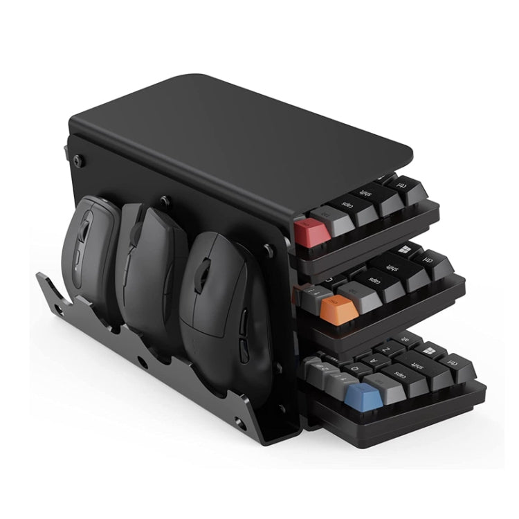 Transparent 3-Layer Acrylic Keyboard Stand Increased Tilt Computer Keyboard Tray(Black) - Other by PMC Jewellery | Online Shopping South Africa | PMC Jewellery | Buy Now Pay Later Mobicred