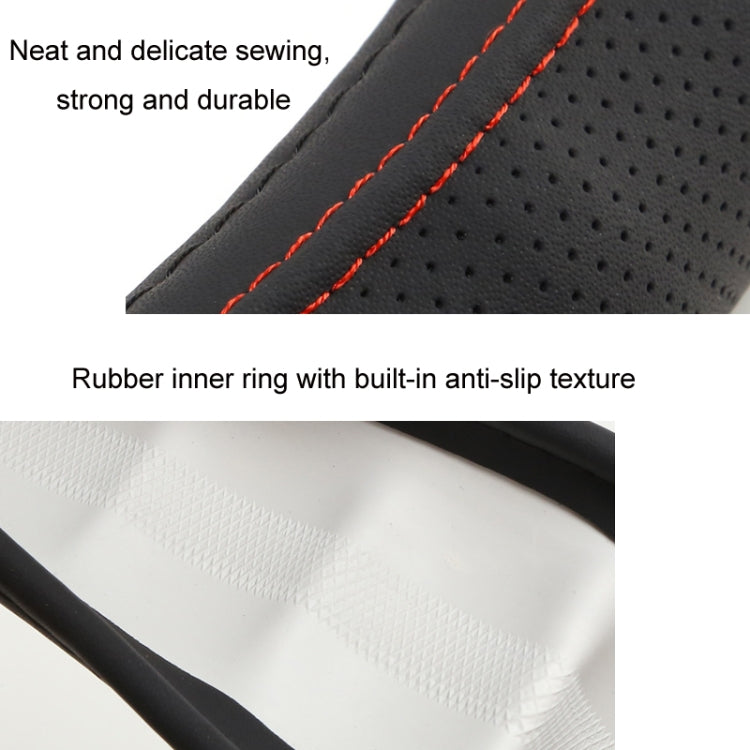 50cm Leather Truck Steering Wheel Cover(Black Red Line) - Steering Wheel Accessories by PMC TechLife | Online Shopping South Africa | PMC TechLife | Buy Now Pay Later Mobicred